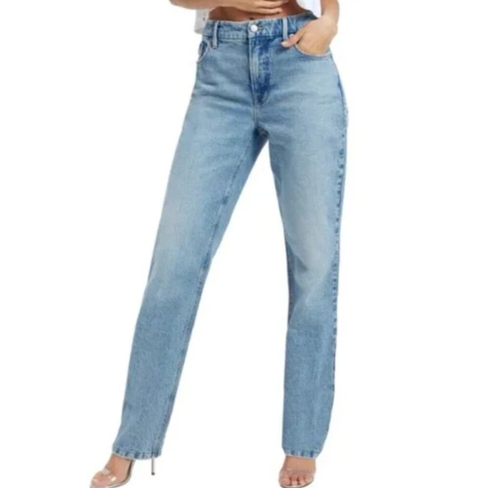 Good American Straight Leg Light Blue Jeans
